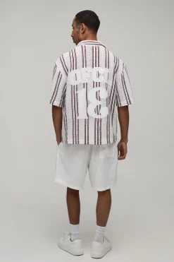 Chemise Oversize Ample En Crochet Avec Appliqué Numéro