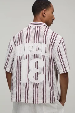 Chemise Oversize Ample En Crochet Avec Appliqué Numéro