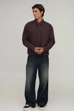 Chemise Oversize Ample À Manches Longues Avec Cravate