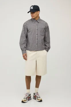 Chemise Oversize Ample À Manches Longues Brodée
