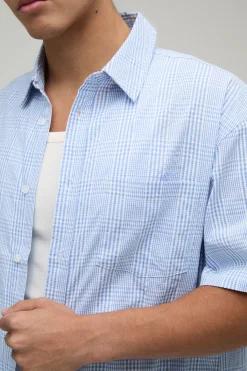 boohooMAN Chemise Oversize Ample À Micro Carreaux<Homme Chemises