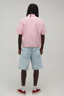Chemise Oversize Ample À Rayures Avec Zip Quart