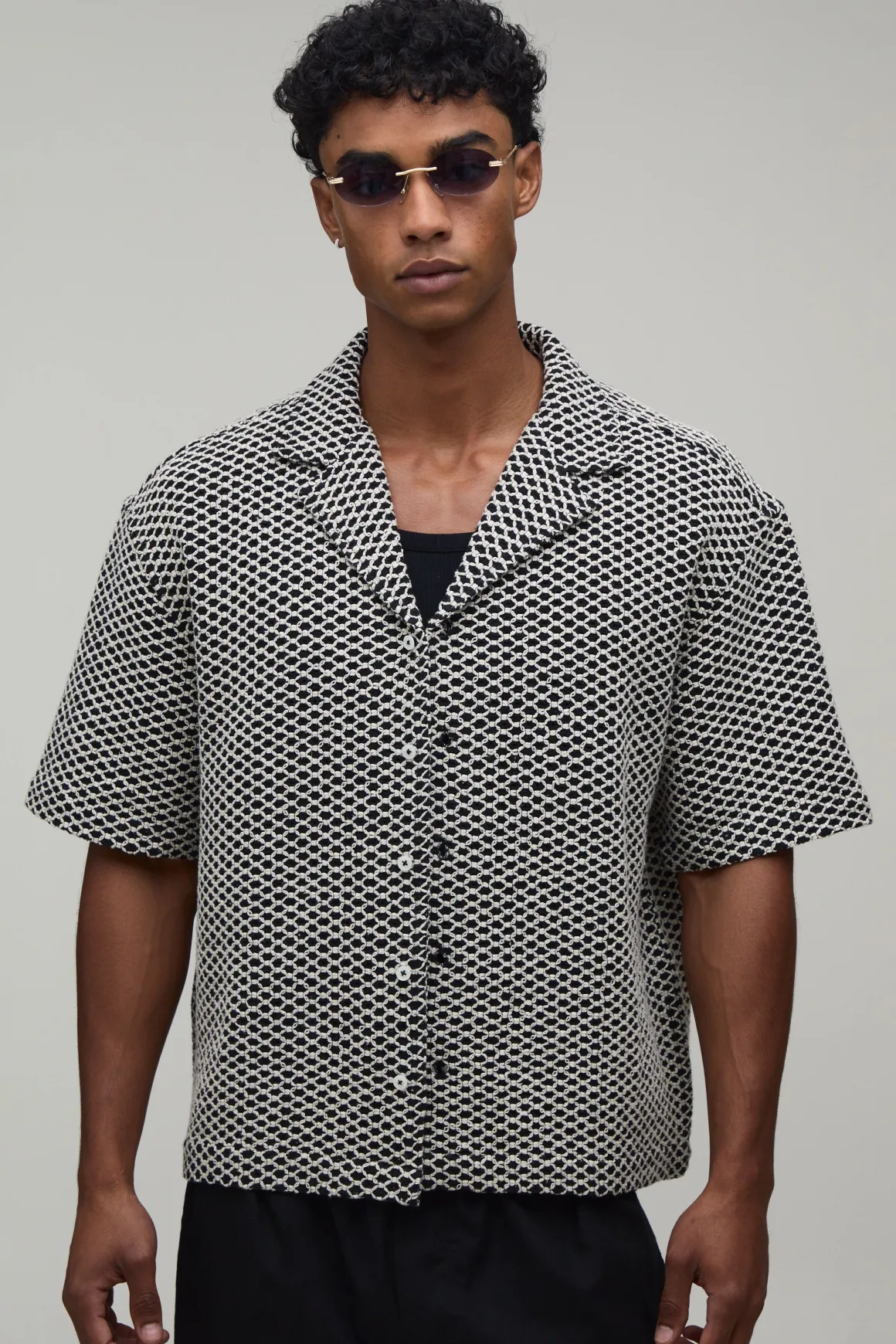 Chemise Oversize Ample À Tissage Tressé