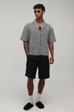 Chemise Oversize Ample À Tissage Tressé