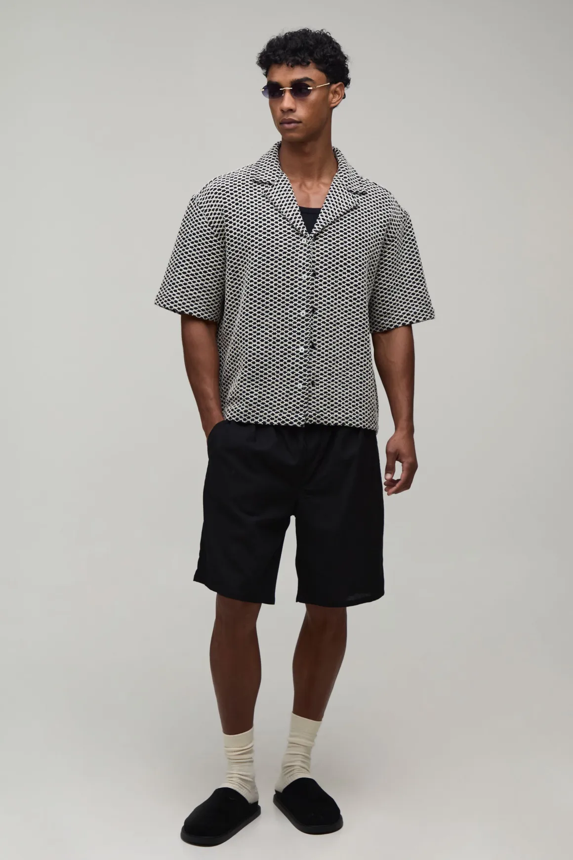 Chemise Oversize Ample À Tissage Tressé