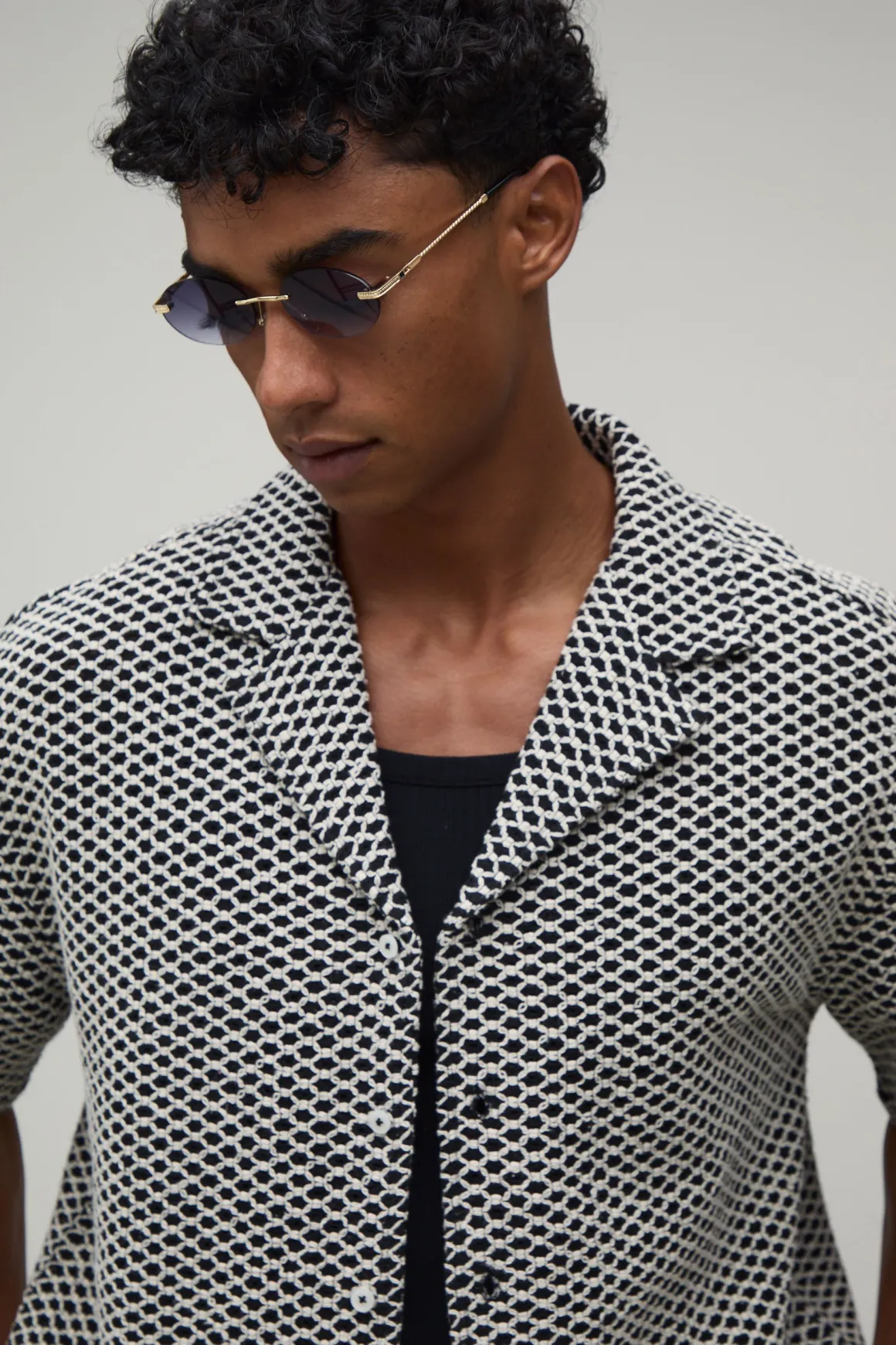 Chemise Oversize Ample À Tissage Tressé