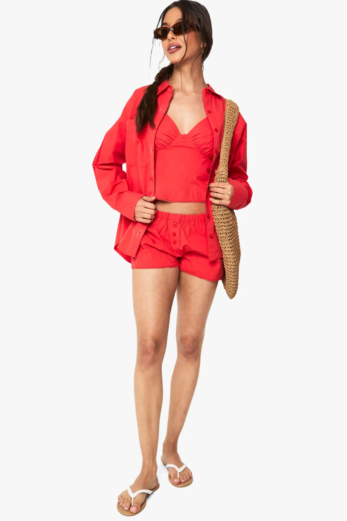 boohoo Chemise oversize avec détail de poche<Femme Tops