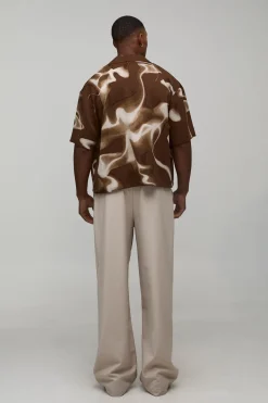 boohooMAN Chemise Oversize Boxy à Imprimé Stroboscopique Déformé<Homme Nouveautés Grande Taille|Tout Afficher