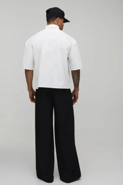 boohooMAN Chemise Oversize Boxy à Manches Courtes et Cravate<Homme Chemises