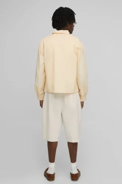 Chemise oversize boxy à manches longues, à rayures et brodée