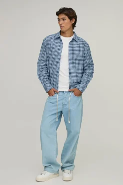 boohooMAN Chemise Oversize Boxy À Micro Carreaux<Homme Chemises