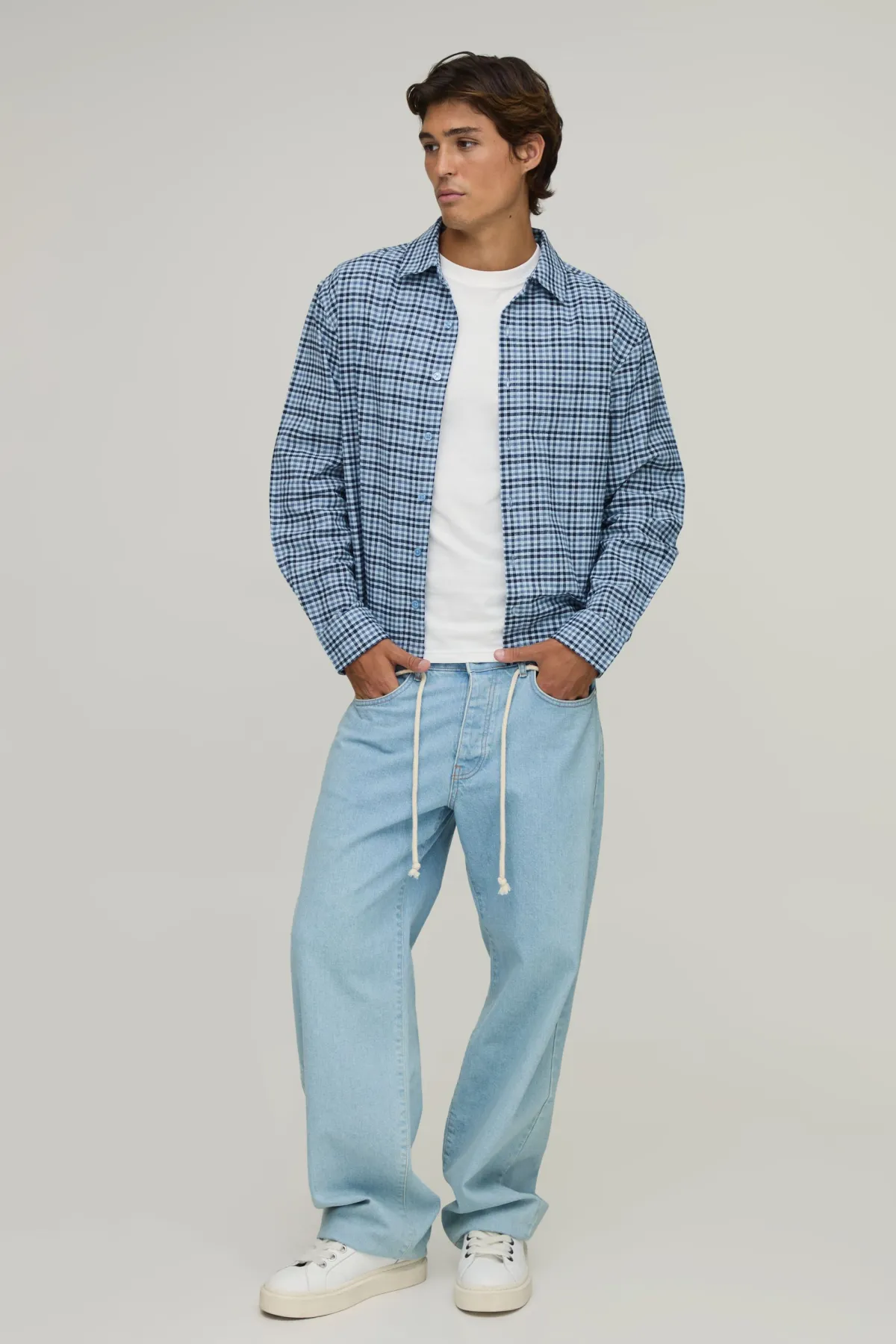 boohooMAN Chemise Oversize Boxy À Micro Carreaux<Homme Chemises
