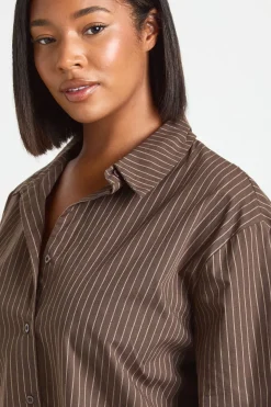 Chemise Oversize Boxy À Rayures Grande Taille