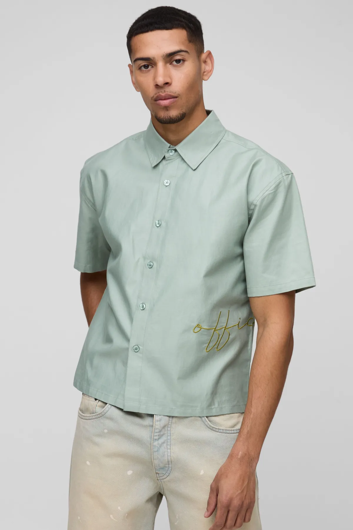 boohooMAN Chemise oversize à broderie Official<Homme Chemises
