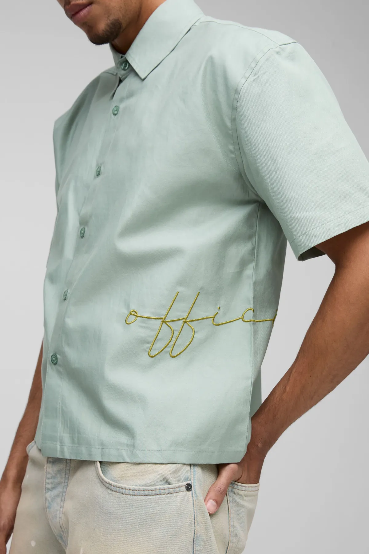 boohooMAN Chemise oversize à broderie Official<Homme Chemises