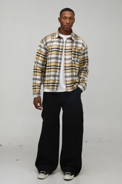 boohooMAN Chemise Oversize à Carreaux avec Éclaboussures de Peinture<Homme Chemises