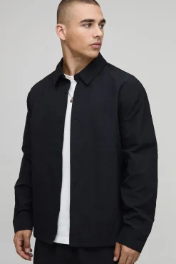 Chemise Oversize à Carreaux Techniques avec Ourlet Bungee