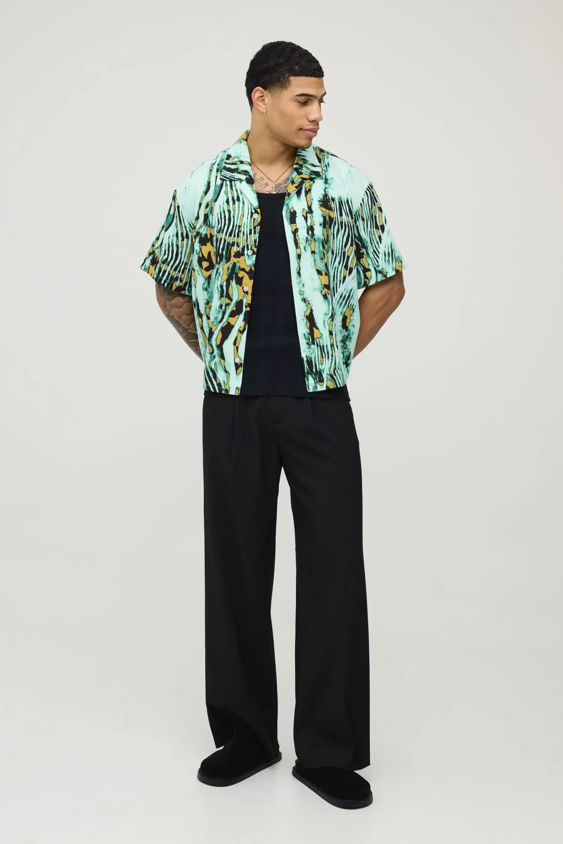 Chemise Oversize À Coupe Boxy Avec Imprimé Floral Abstrait