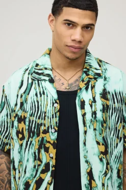 Chemise Oversize À Coupe Boxy Avec Imprimé Floral Abstrait
