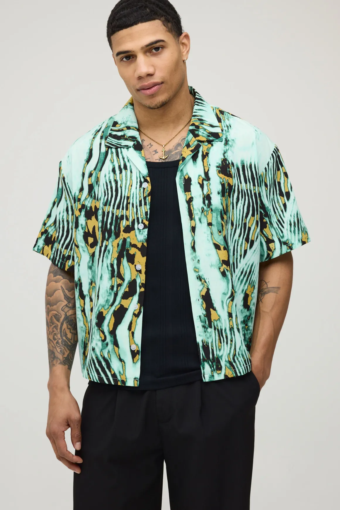 Chemise Oversize À Coupe Boxy Avec Imprimé Floral Abstrait