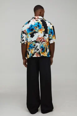 Chemise Oversize à Coupe Boxy et Imprimé Abstrait
