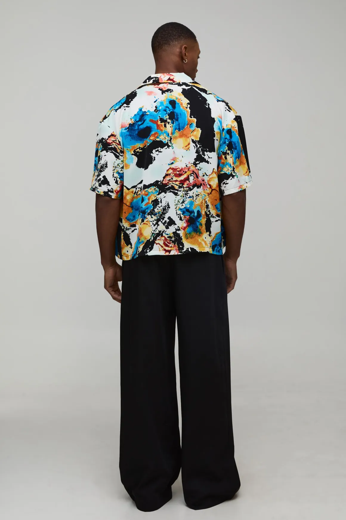 Chemise Oversize à Coupe Boxy et Imprimé Abstrait