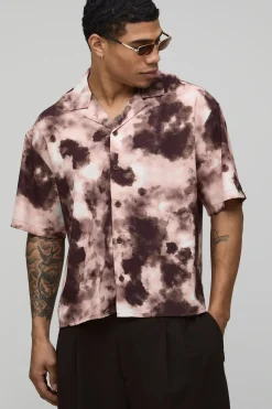 boohooMAN Chemise Oversize Coupe Boxy À Imprimé Déformé<Homme Chemises Grande Taille|Chemises