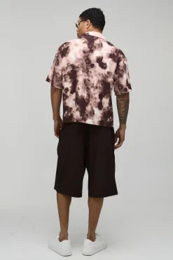 boohooMAN Chemise Oversize Coupe Boxy À Imprimé Déformé<Homme Chemises Grande Taille|Chemises