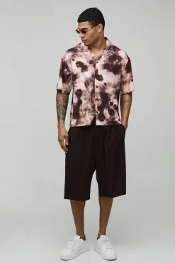 boohooMAN Chemise Oversize Coupe Boxy À Imprimé Déformé<Homme Chemises Grande Taille|Chemises