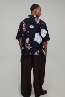 Chemise Oversize Coupe Boxy Imprimé Fête
