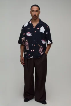 Chemise Oversize Coupe Boxy Imprimé Fête