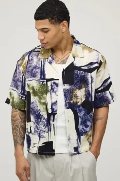 Chemise Oversize Coupe Boxy À Imprimé Abstrait