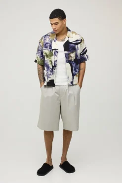 Chemise Oversize Coupe Boxy À Imprimé Abstrait