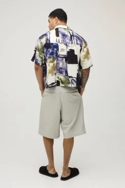 Chemise Oversize Coupe Boxy À Imprimé Abstrait