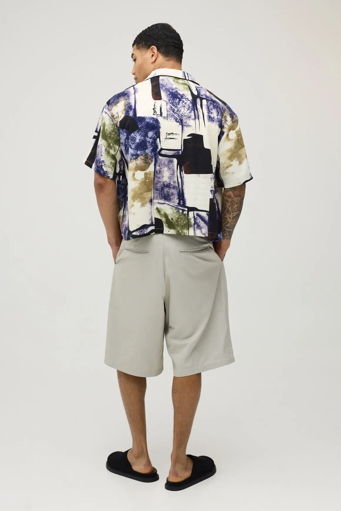 Chemise Oversize Coupe Boxy À Imprimé Abstrait