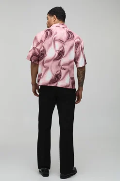 Chemise Oversize Coupe Boxy Imprimé Abstrait Psychédélique