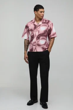 Chemise Oversize Coupe Boxy Imprimé Abstrait Psychédélique