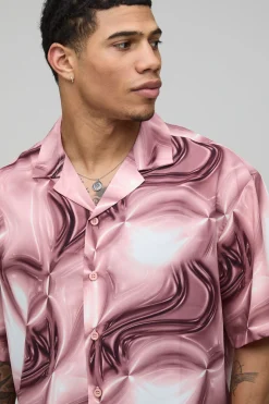 Chemise Oversize Coupe Boxy Imprimé Abstrait Psychédélique
