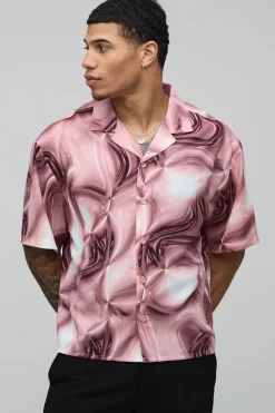Chemise Oversize Coupe Boxy Imprimé Abstrait Psychédélique