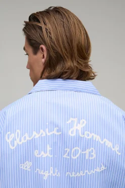 Chemise Oversize Coupe Boxy À Manches Courtes Avec Empiècement Rayé