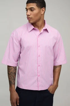Chemise Oversize Coupe Boxy À Manches Mi-longues À Rayures Multicolores