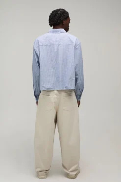 Chemise Oversize Courte À Carreaux Micro Manches Longues