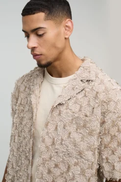 boohooMAN Chemise Oversized Boxy Revere à capitonnage et effet froissé<Homme Chemises