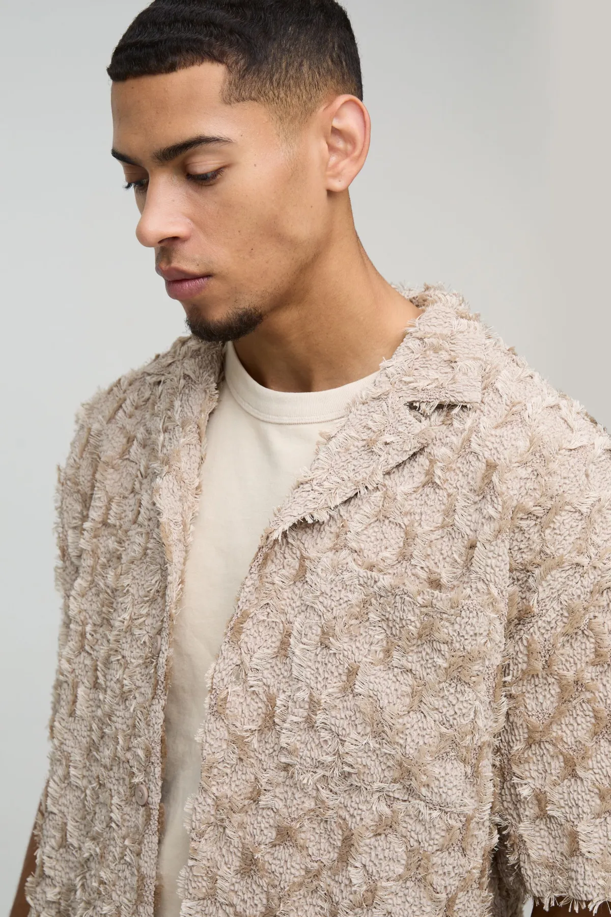 boohooMAN Chemise Oversized Boxy Revere à capitonnage et effet froissé<Homme Chemises