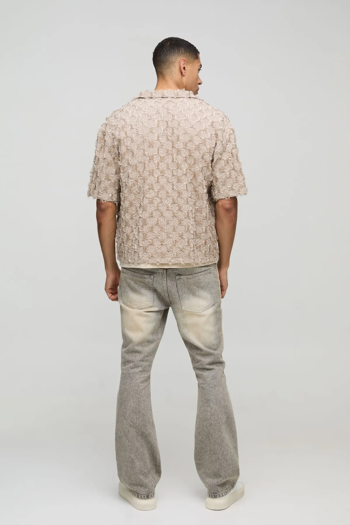 boohooMAN Chemise Oversized Boxy Revere à capitonnage et effet froissé<Homme Chemises
