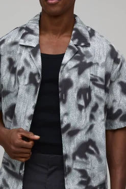 boohooMAN Chemise Oversized Coupe Boxy Imprimé Psychédélique<Homme Chemises