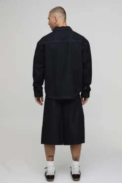 boohooMAN Chemise Oversize Délavée À Rinçage Assortie<Homme Ensembles|Denim