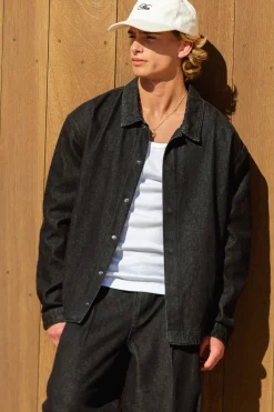 boohooMAN Chemise Oversize Délavée À Rinçage Assortie<Homme Ensembles|Denim