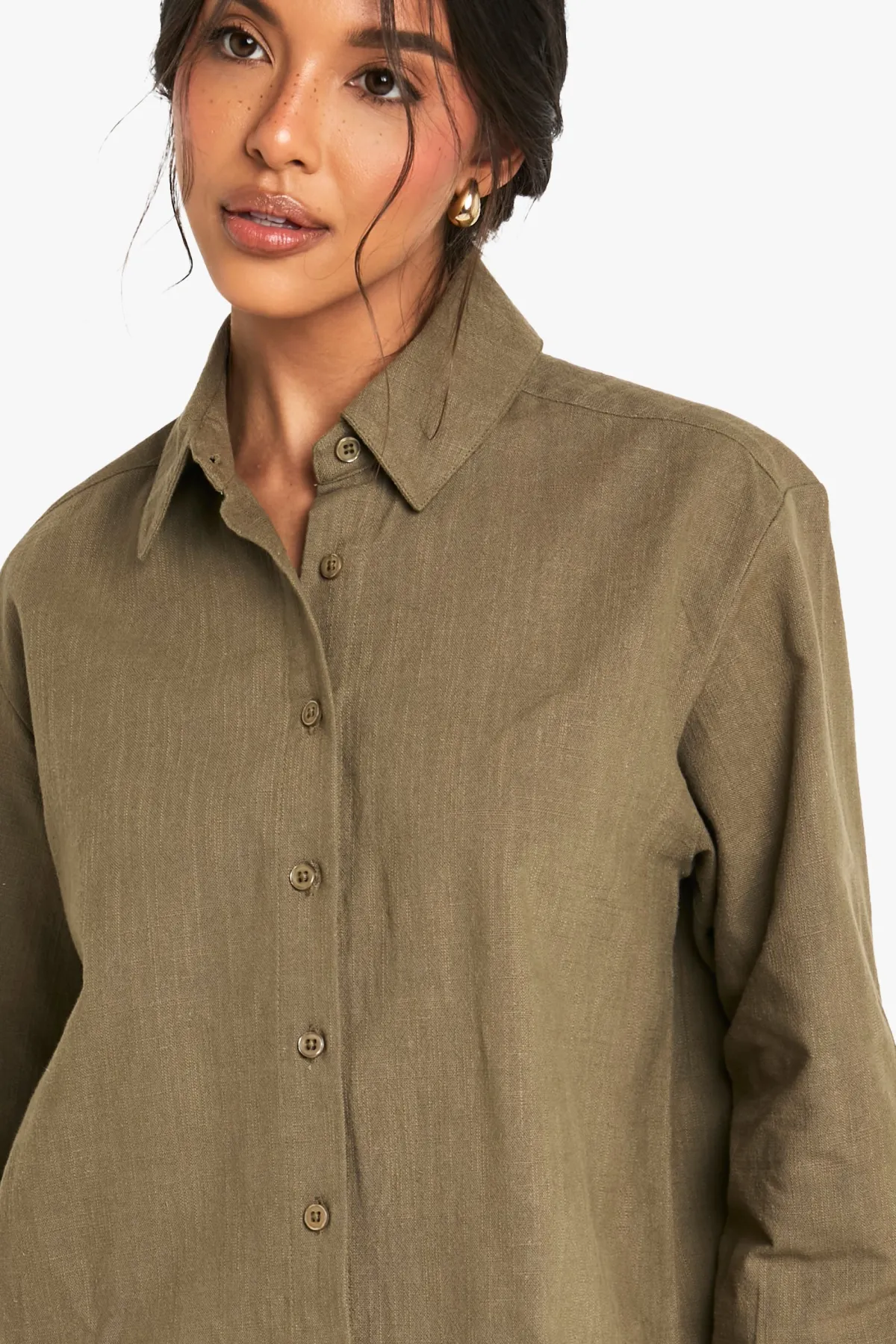 boohoo Chemise oversize effet lin<Femme Tops