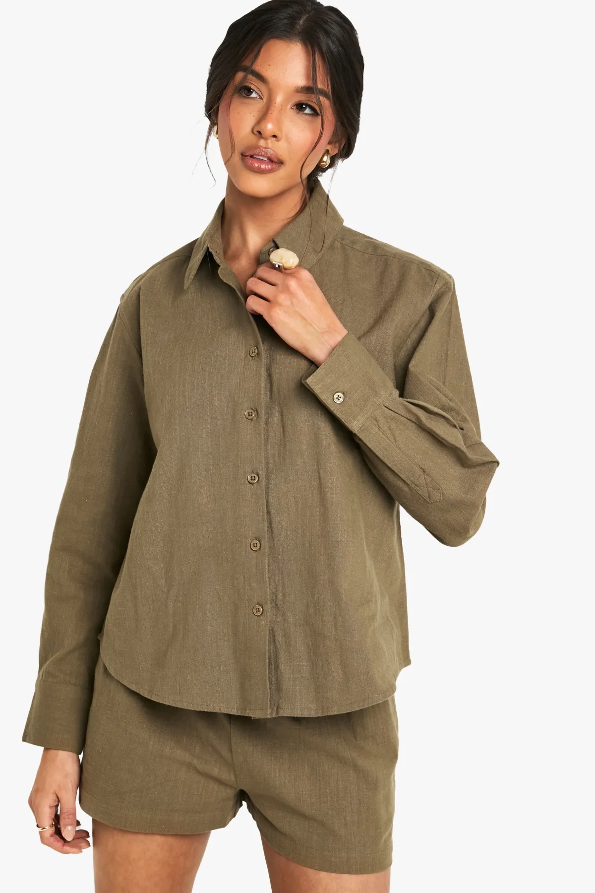 boohoo Chemise oversize effet lin<Femme Tops